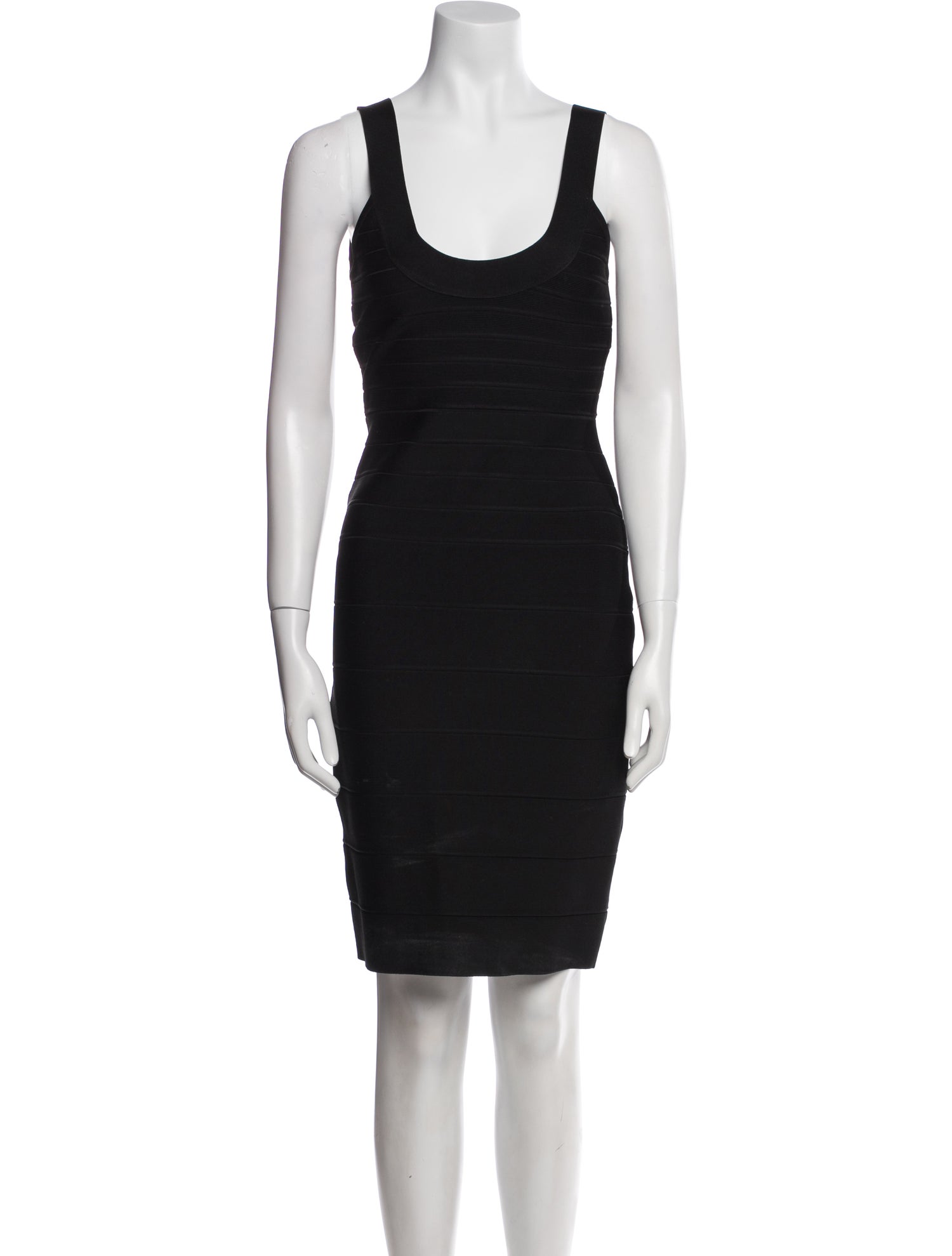 Herve Leger Scoop Neck Knee-Length Dress