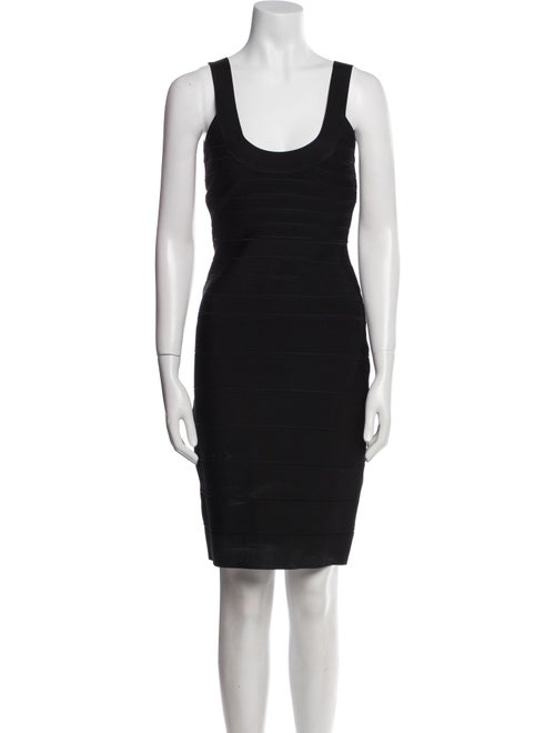 Herve Leger Scoop Neck Knee-Length Dress