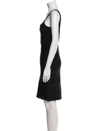 Herve Leger Scoop Neck Knee-Length Dress