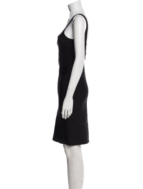 Herve Leger Scoop Neck Knee-Length Dress