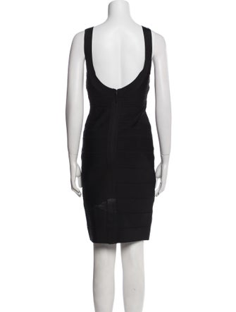Herve Leger Scoop Neck Knee-Length Dress
