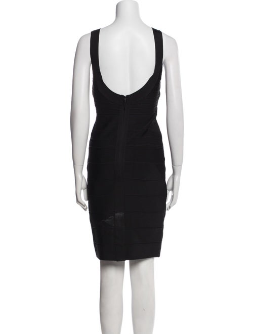 Herve Leger Scoop Neck Knee-Length Dress