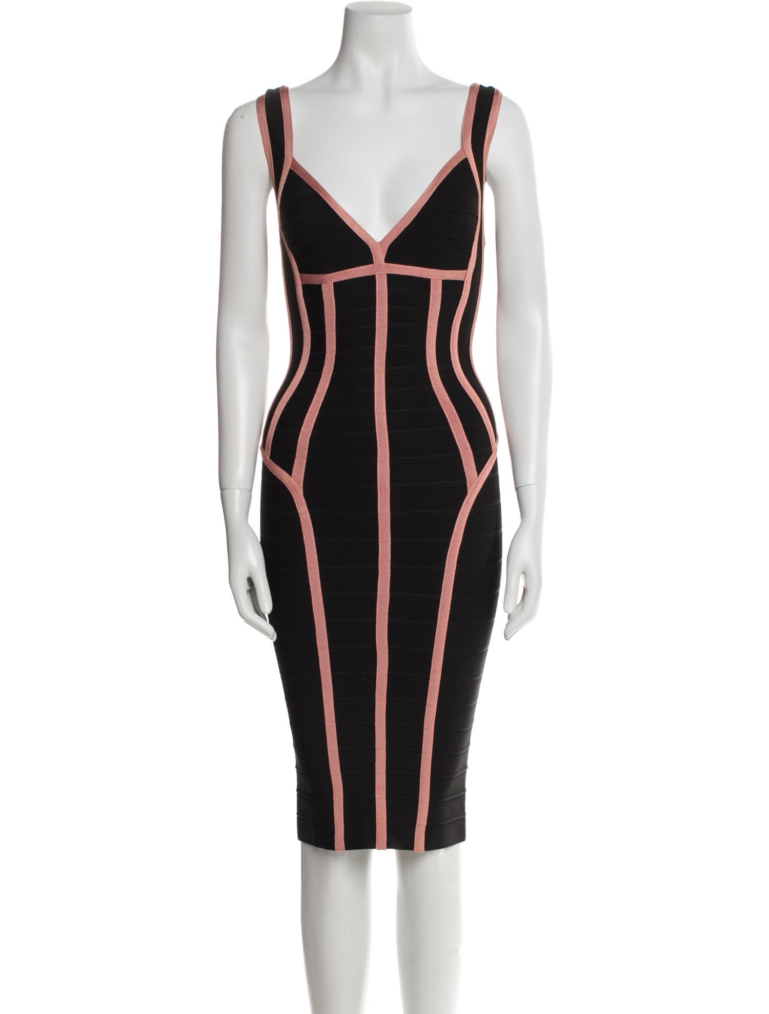 Herve Leger Striped Mini Dress