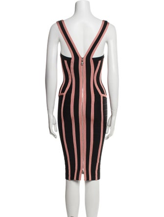 Herve Leger Striped Mini Dress