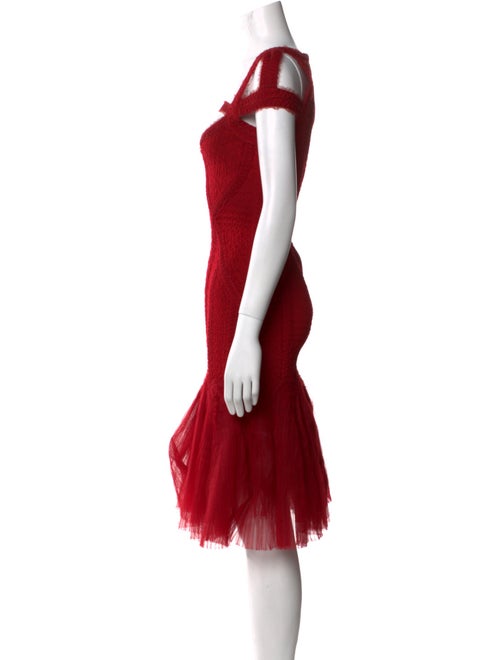 Herve Leger Square Neckline Knee-Length Dress