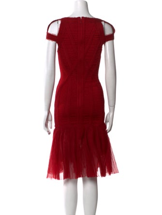 Herve Leger Square Neckline Knee-Length Dress