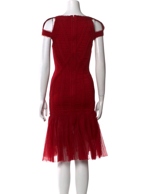 Herve Leger Square Neckline Knee-Length Dress