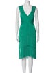 Herve Leger V-Neck Knee-Length Dress