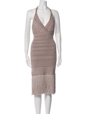 Herve Leger Printed Knee-Length Dress