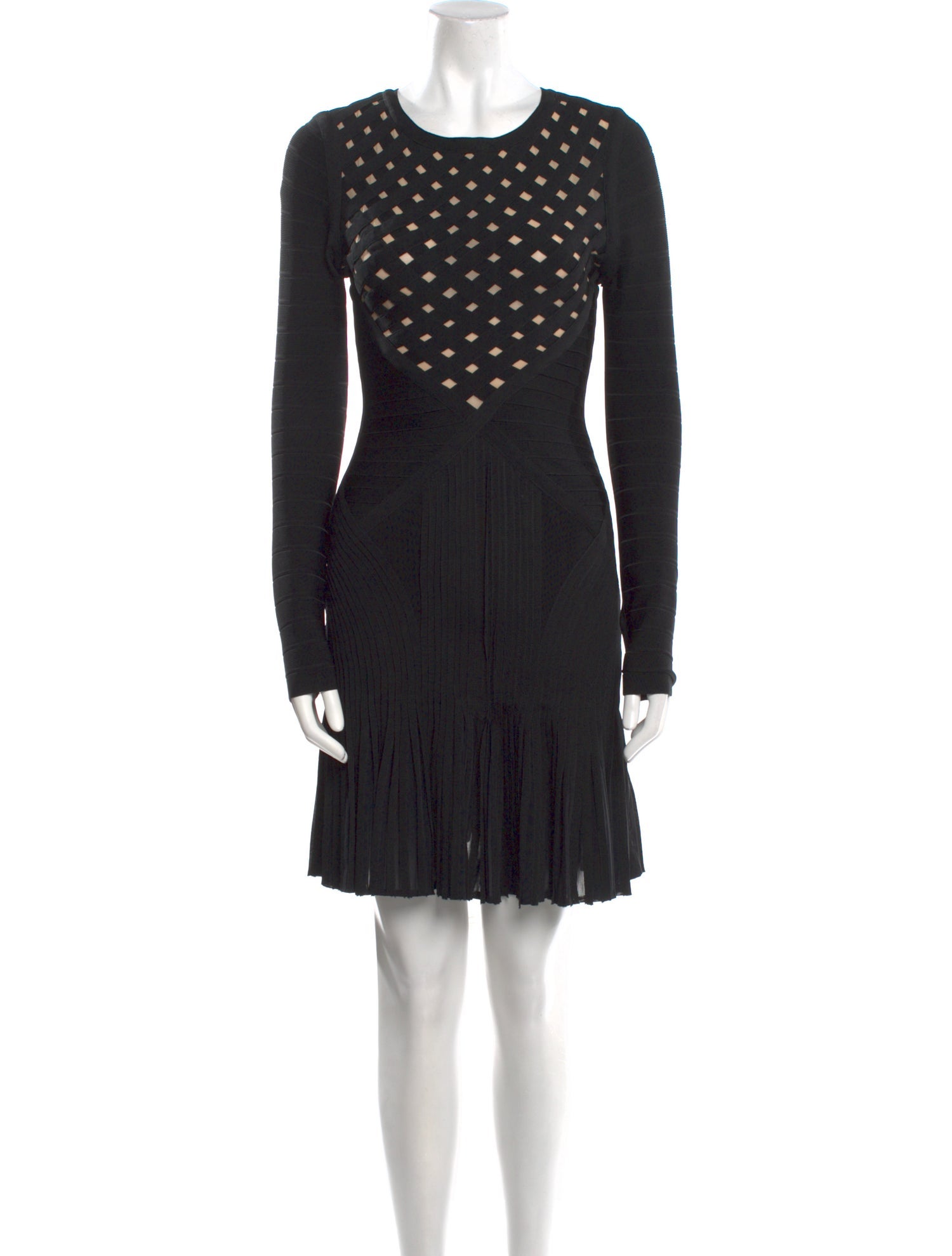 Herve Leger Crew Neck Mini Dress