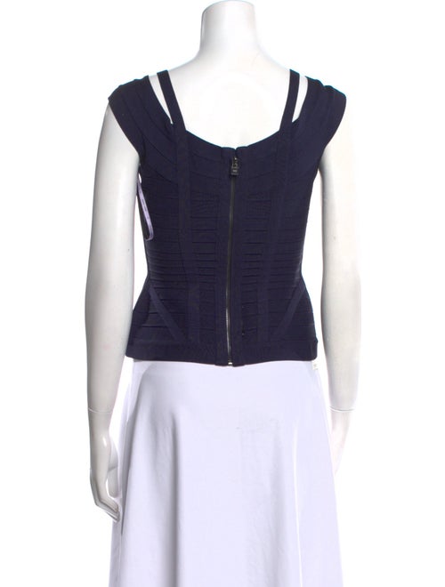 Herve Leger V-Neck Sleeveless Crop Top