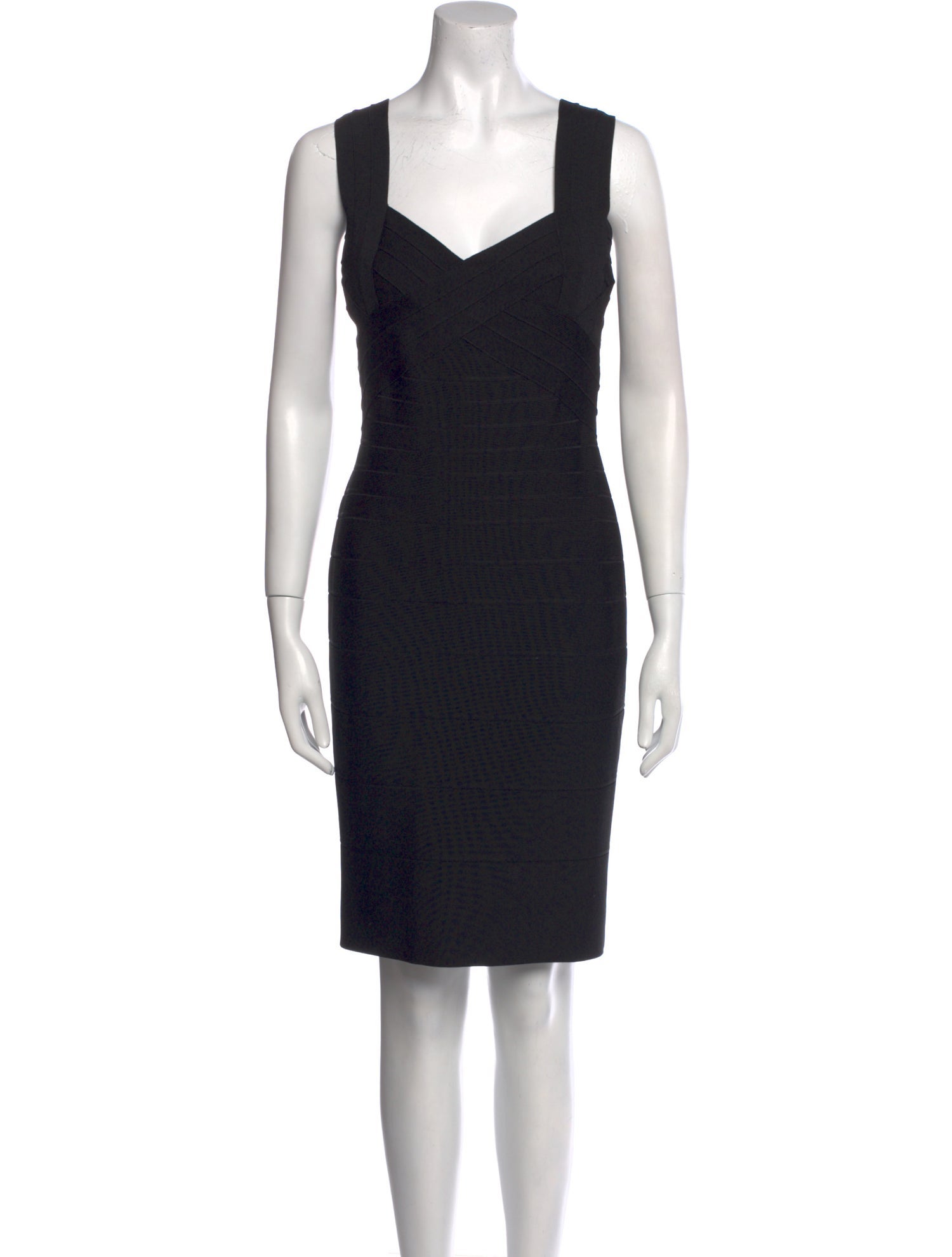 Herve Leger Square Neckline Knee-Length Dress