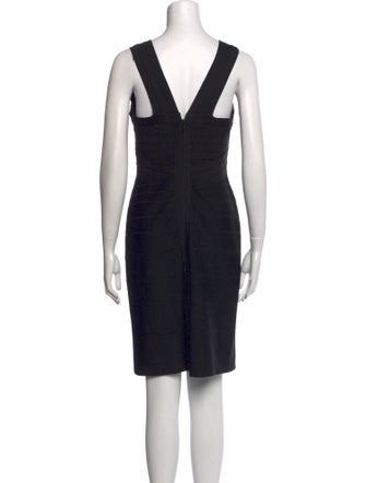 Herve Leger Square Neckline Knee-Length Dress