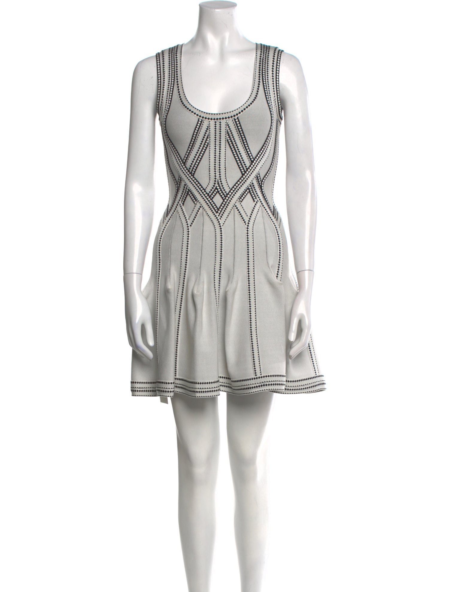Herve Leger Scoop Neck Mini Dress