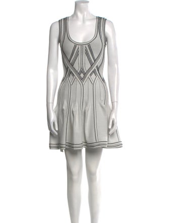 Herve Leger Scoop Neck Mini Dress