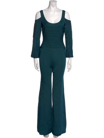 Herve Leger Scoop Neck Jumpsuit