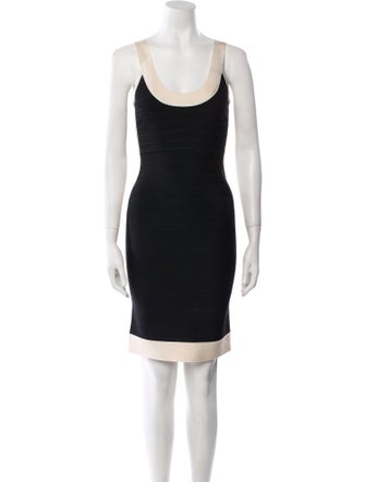 Herve Leger Scoop Neck Mini Dress