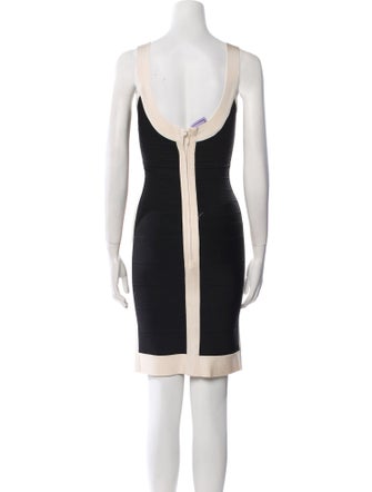 Herve Leger Scoop Neck Mini Dress