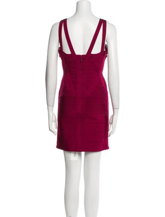 Herve Leger V-Neck Mini Dress