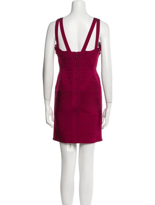 Herve Leger V-Neck Mini Dress