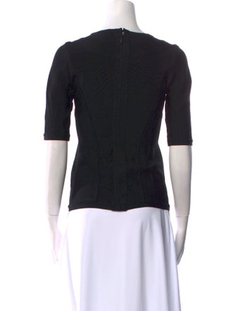 Herve Leger Scoop Neck Three-Quarter Sleeve Top