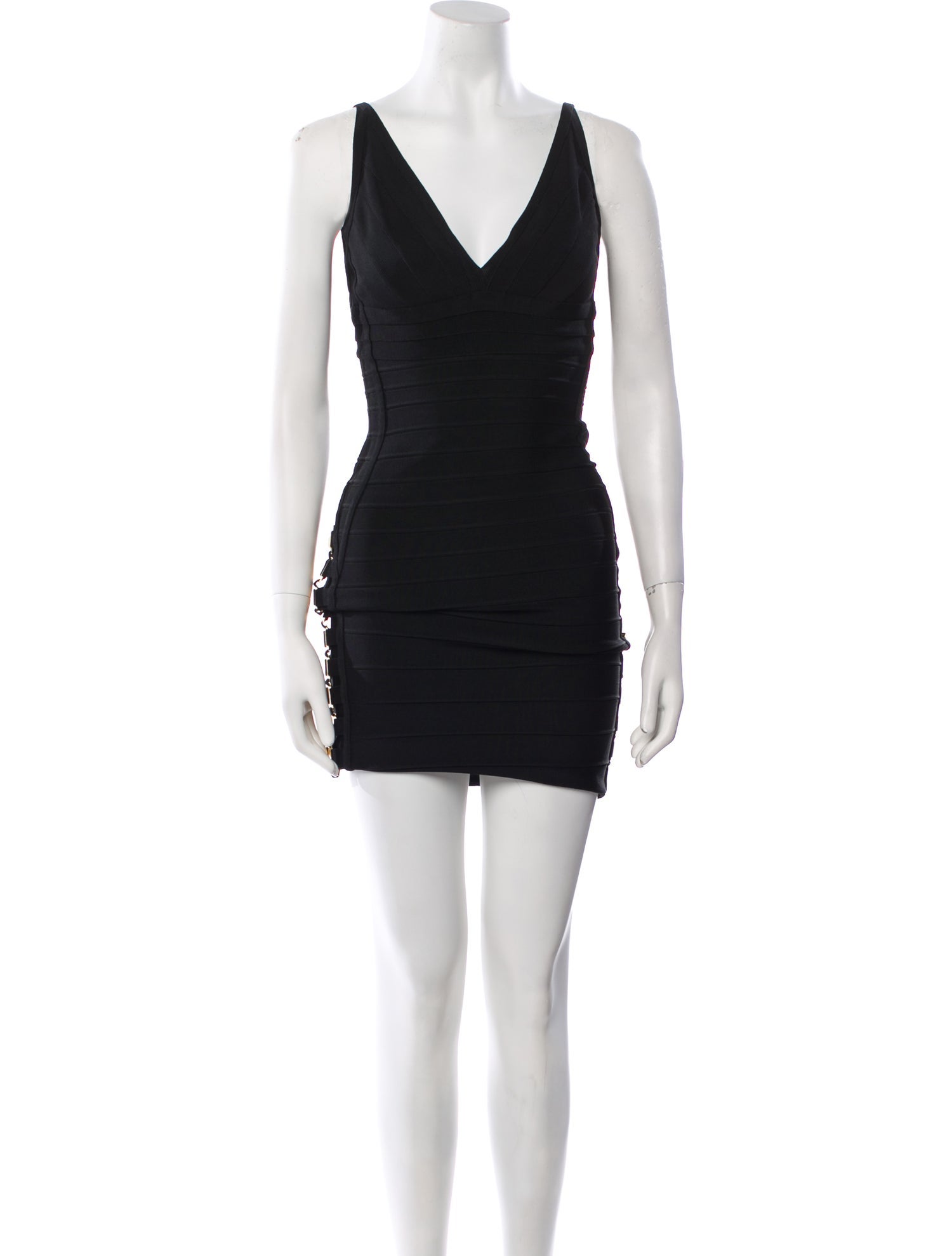 Herve Leger V-Neck Mini Dress