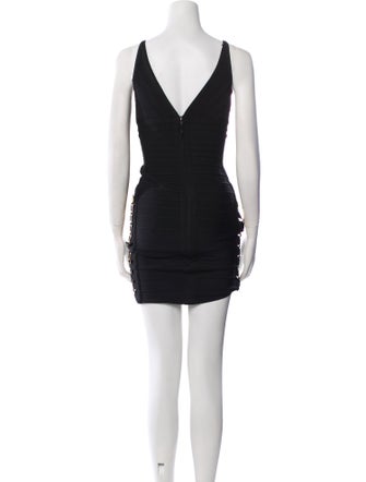 Herve Leger V-Neck Mini Dress