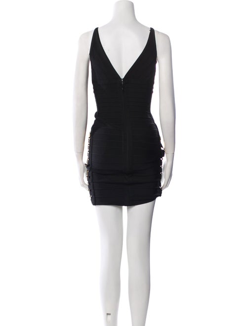 Herve Leger V-Neck Mini Dress