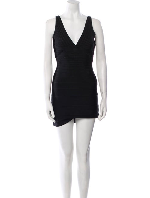 Herve Leger V-Neck Mini Dress