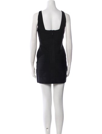 Herve Leger V-Neck Mini Dress