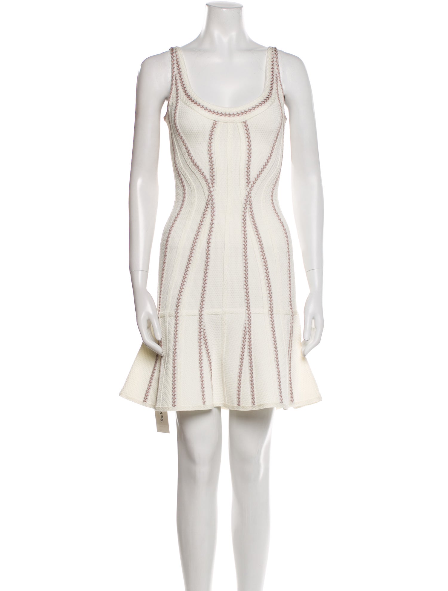 Herve Leger Scoop Neck Mini Dress