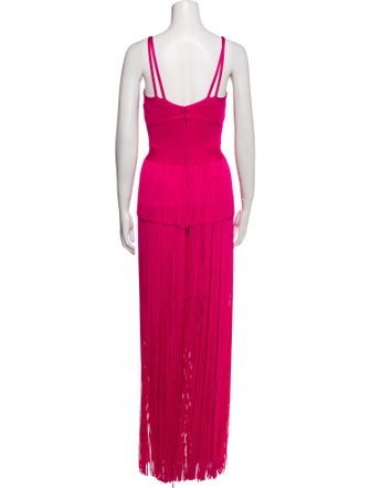 Herve Leger V-Neck Mini Dress