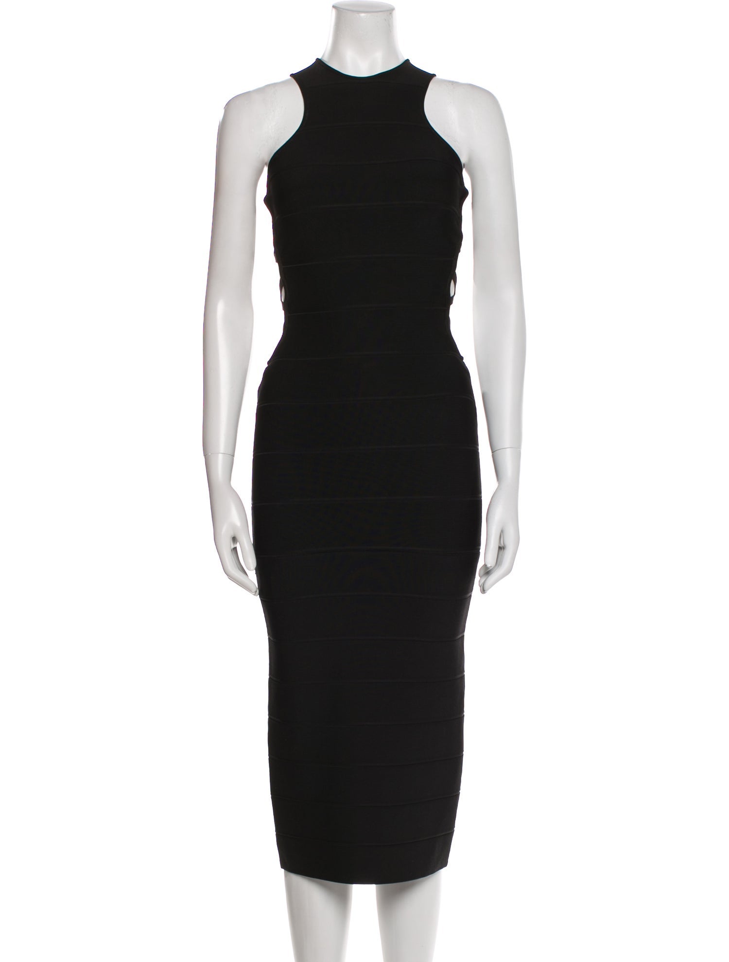 Herve Leger Crew Neck Midi Length Dress