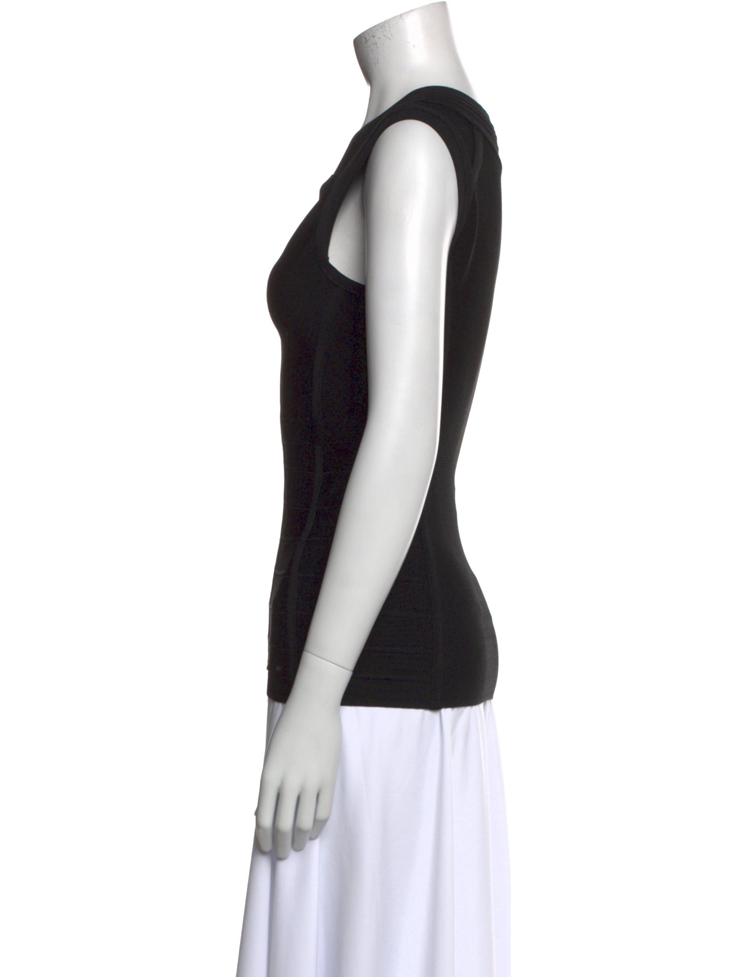 Herve Leger V-Neck Sleeveless Top
