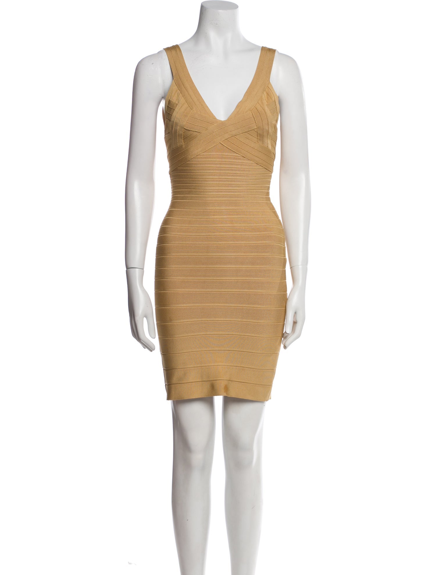 Herve Leger V-Neck Mini Dress