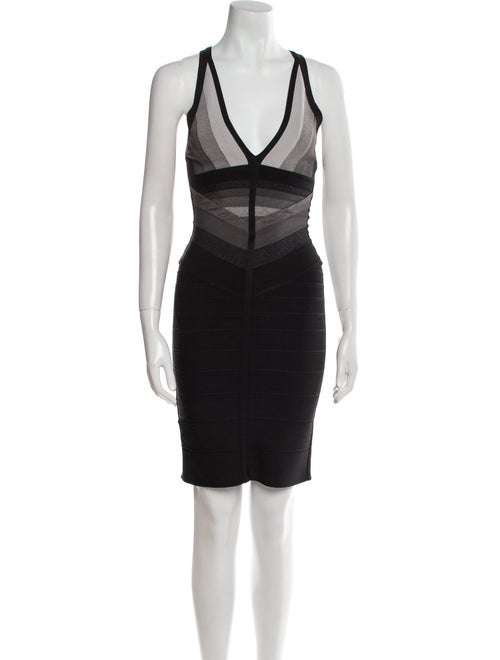 Herve Leger V-Neck Mini Dress