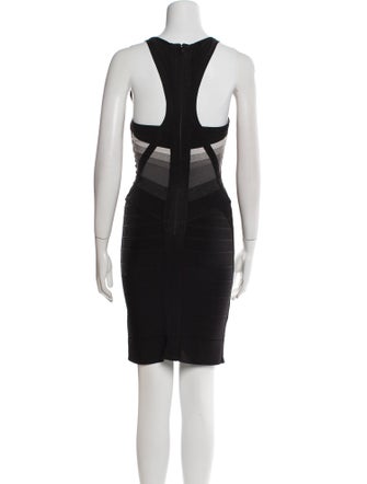 Herve Leger V-Neck Mini Dress