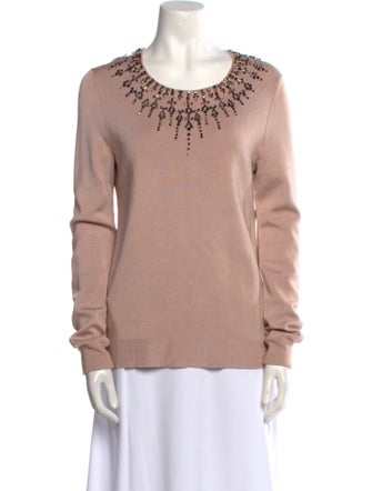 Herve Leger Scoop Neck Long Sleeve Sweatshirt