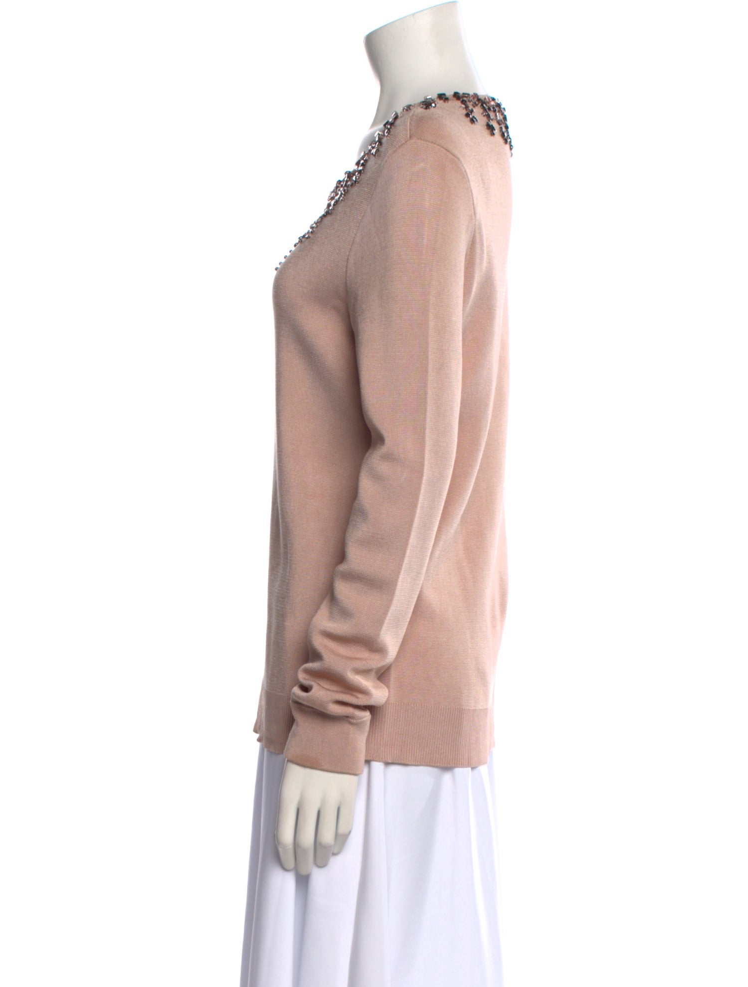 Herve Leger Scoop Neck Long Sleeve Sweatshirt