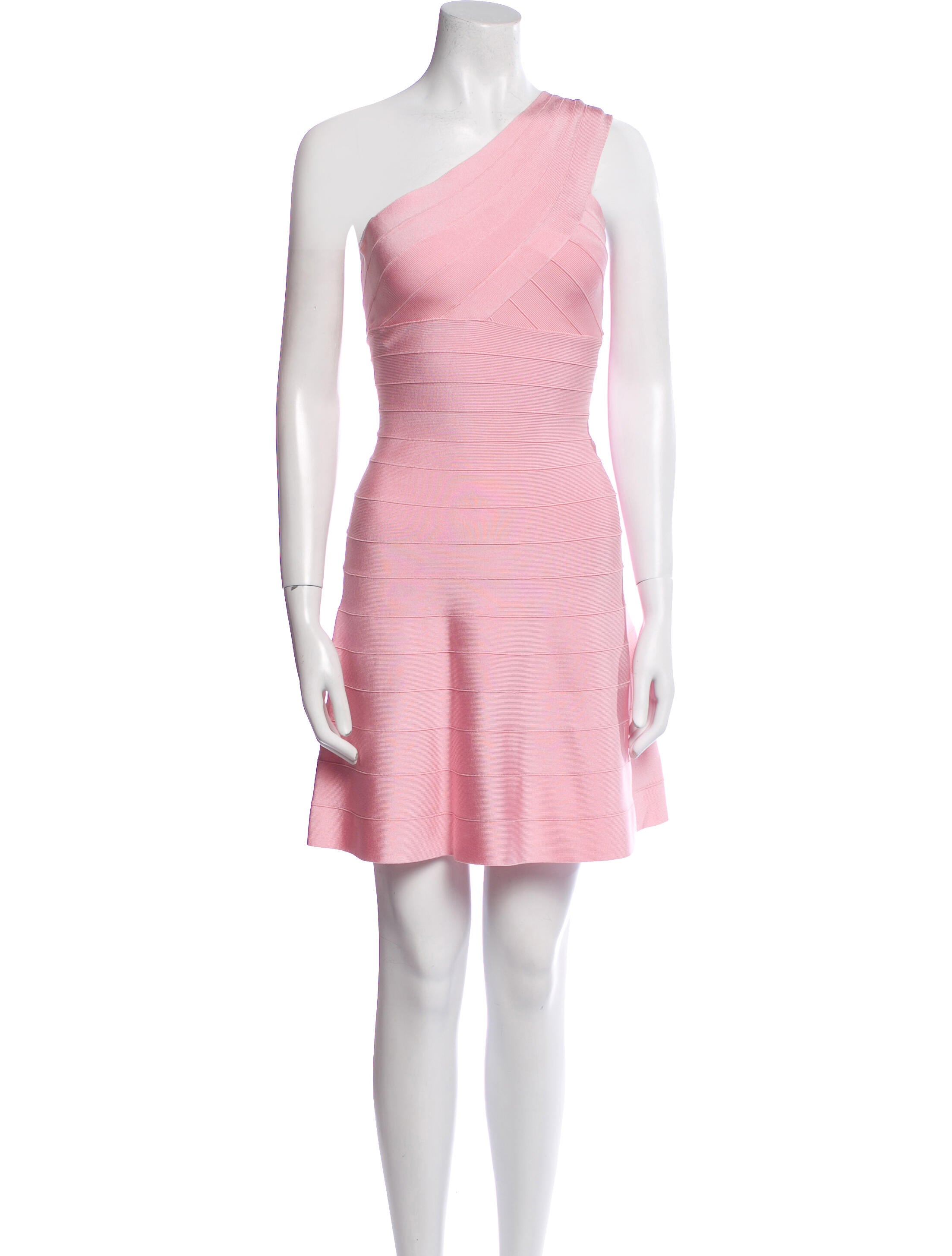Herve Leger One-Shoulder Mini Dress