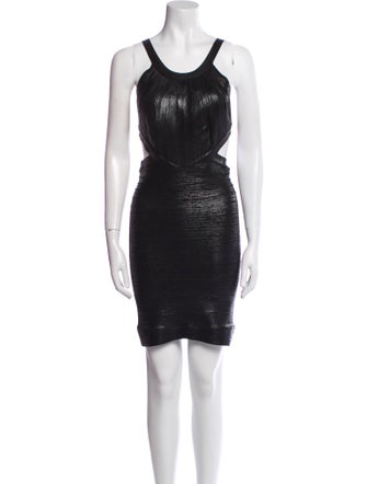 Herve Leger Scoop Neck Mini Dress