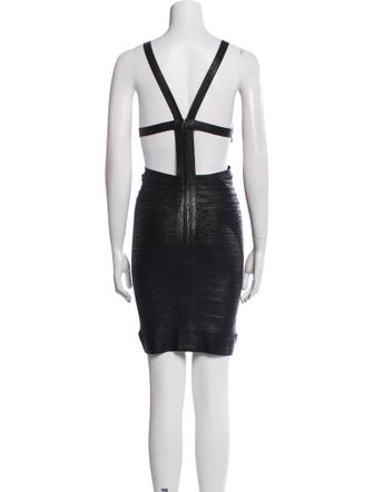 Herve Leger Scoop Neck Mini Dress