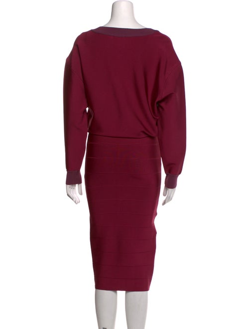 Herve Leger V-Neck Long Dress