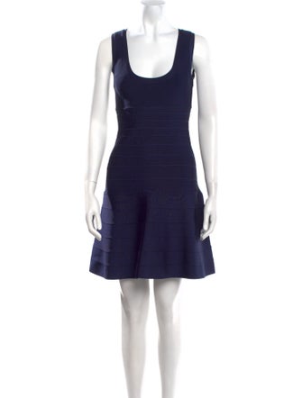 Herve Leger Scoop Neck Mini Dress