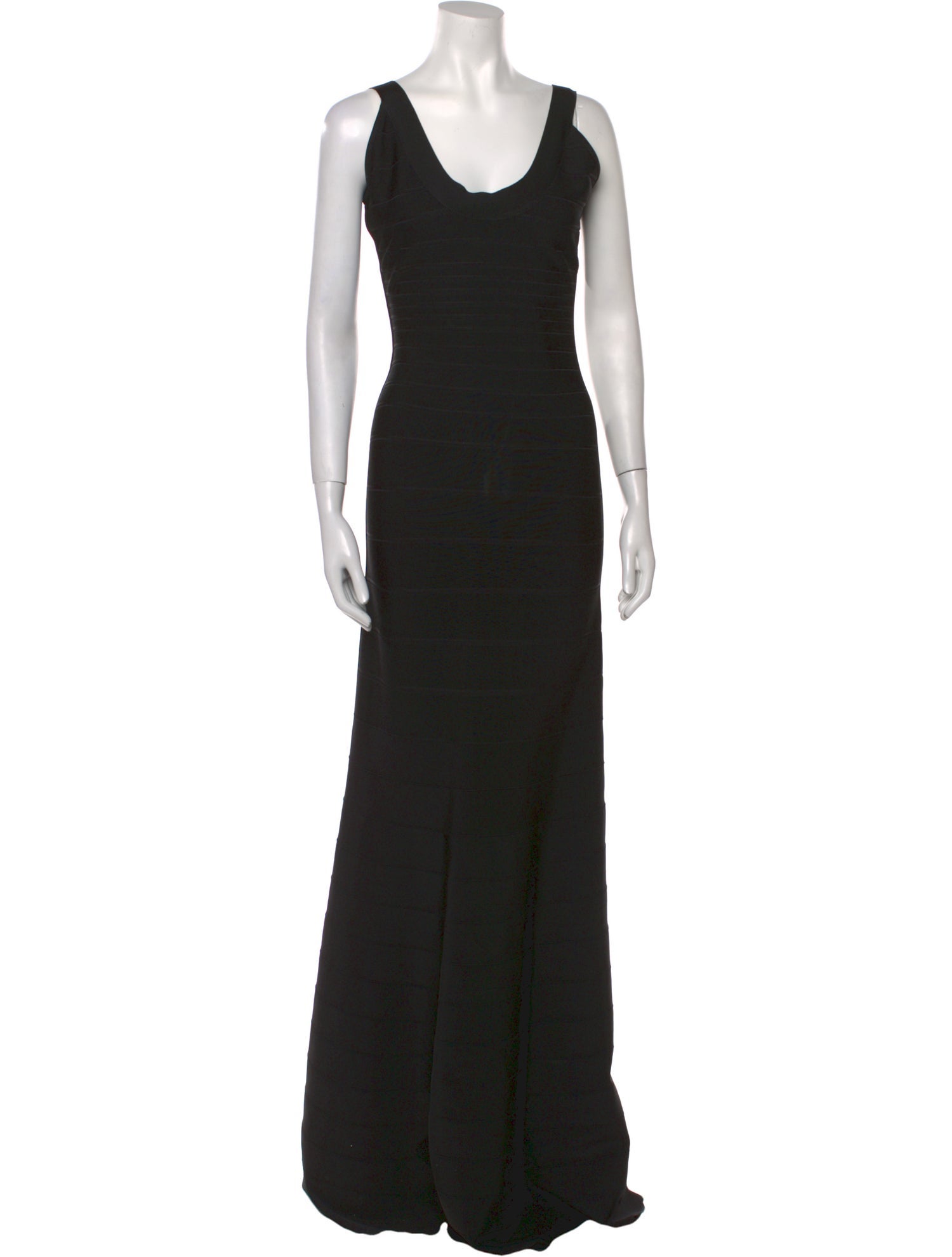 Herve Leger Scoop Neck Long Dress