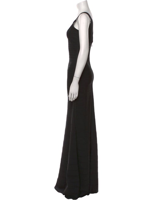 Herve Leger Scoop Neck Long Dress