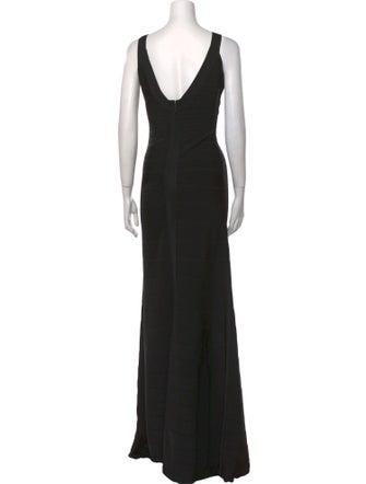 Herve Leger Scoop Neck Long Dress