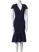 Herve Leger V-Neck Knee-Length Dress