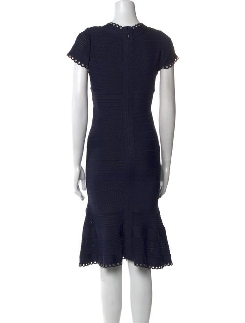 Herve Leger V-Neck Knee-Length Dress