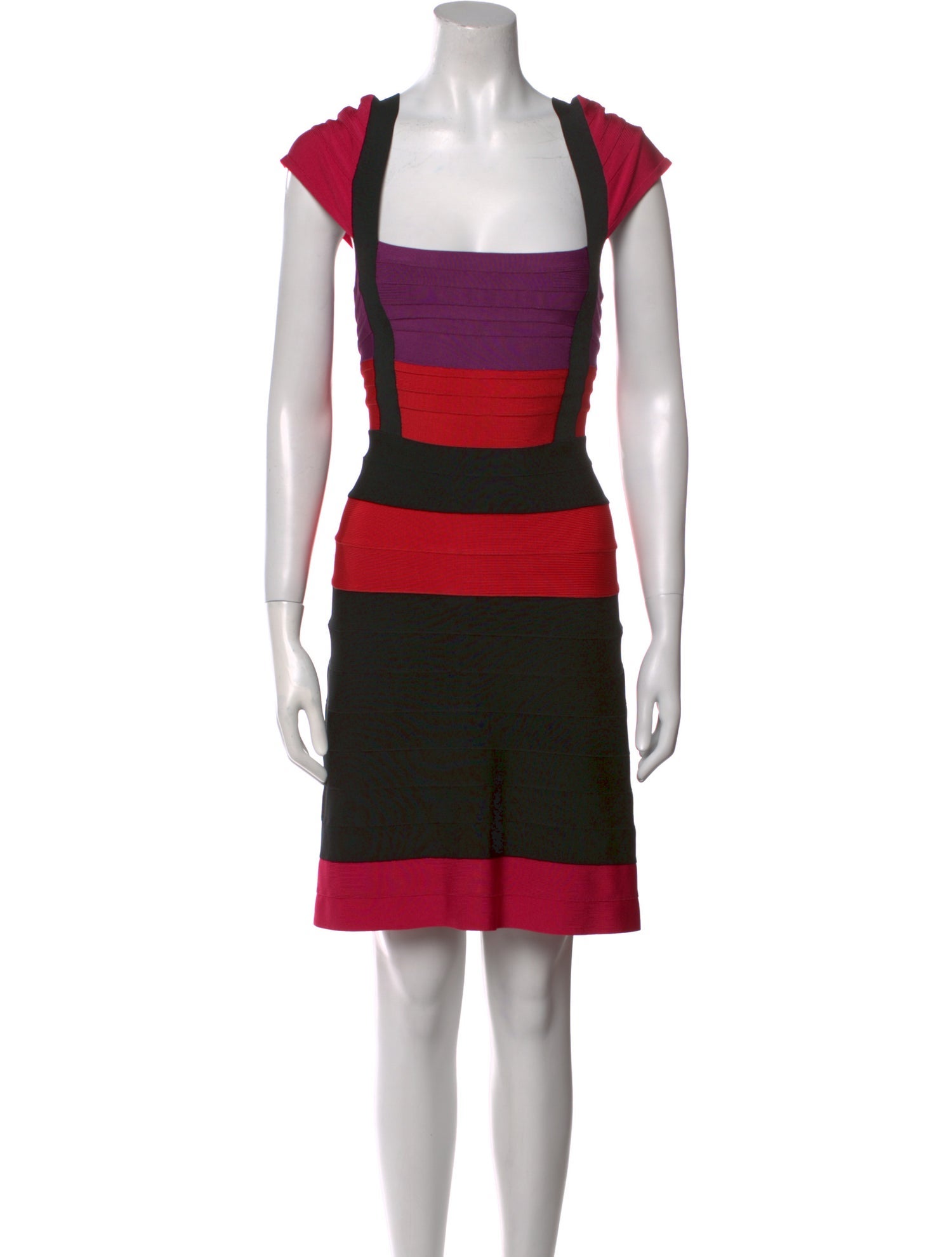Herve Leger Striped Mini Dress